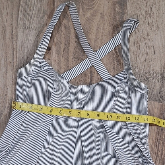 Inc Sundress Black& White Striped Floral Sidezip Sundress sz 4P #899 - Picture 7 of 10